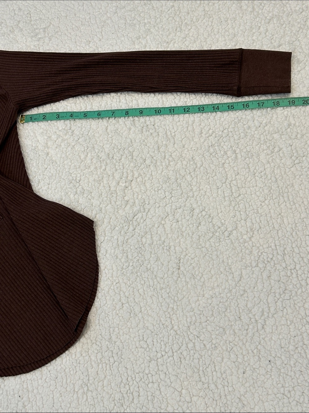 Aerie Brown Fitted Ribbed Scoop Neck Long Sleeve Henley Top size Small - Picture 16 of 16